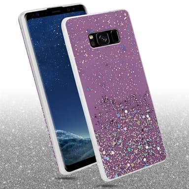 Samsung Galaxy S8 PLUS Silikondeksel Glitter (lilla)