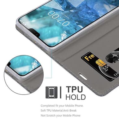Nokia 7.1 lommebokdeksel etui (grå)