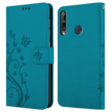 Huawei P40 LITE E lommebokdeksel Blomster (blå)