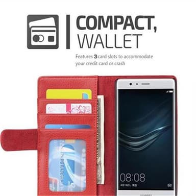 Huawei P9 lommebokdeksel case (rød)