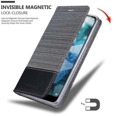 Nokia 7.1 lommebokdeksel etui (grå)