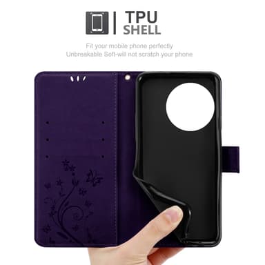 OnePlus 11 5G lommebokdeksel Blomster (Lilla)