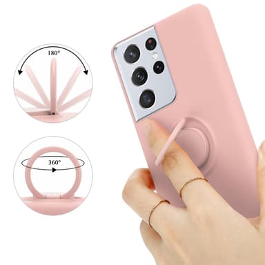 Deksel Samsung Galaxy S24 ULTRA Ring Case (Rosa)