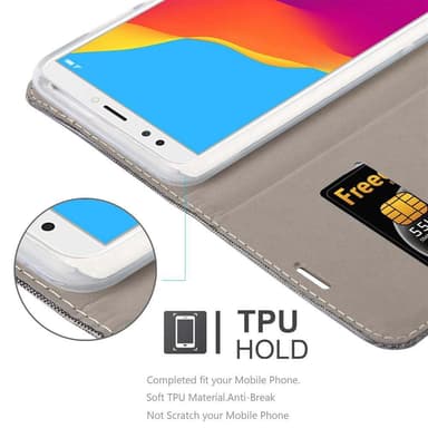 Honor 7C / Huawei Y7 2018 lommebokdeksel etui (grå)