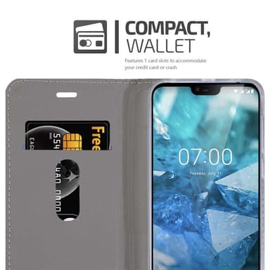 Nokia 7.1 lommebokdeksel etui (grå)