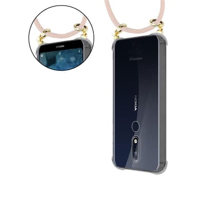 Nokia 7.1 Deksel med Halskjede (rosa)