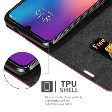 Xiaomi Mi 9 lommebokdeksel case (rød)