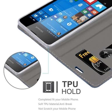 Nokia Lumia 550 lommebokdeksel etui (blå)
