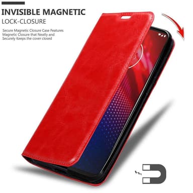 Motorola MOTO Z4 lommebokdeksel case (rød)