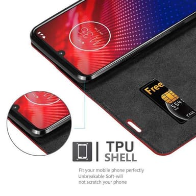 Motorola MOTO Z4 lommebokdeksel case (rød)