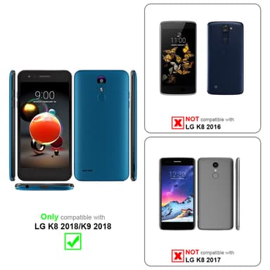 LG K8 2018 / K9 2018 lommebokdeksel Blomster (turkis)