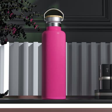 Termosflaske Tekanne Kaffekanne Bambus 350ml (rosa)
