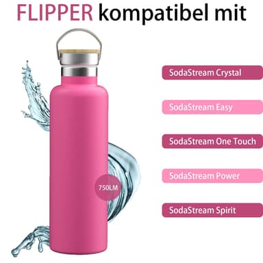 Termosflaske Tekanne Kaffekanne Bambus 350ml (rosa)