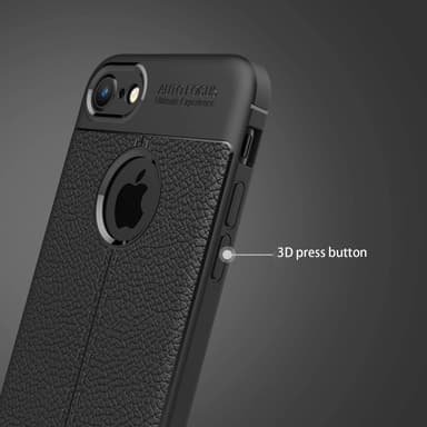 iPhone 7 / 7S / 8 / SE 2020 Deksel Kunstskinn (svart)