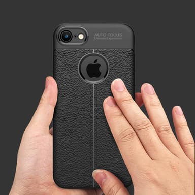 iPhone 7 / 7S / 8 / SE 2020 Deksel Kunstskinn (svart)