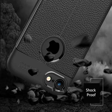 iPhone 7 / 7S / 8 / SE 2020 Deksel Kunstskinn (svart)