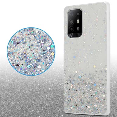 Oppo A94 5G Silikondeksel Glitter (Gjennomsiktig)