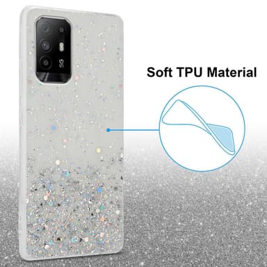 Oppo A94 5G Silikondeksel Glitter (Gjennomsiktig)