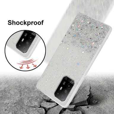 Oppo A94 5G Silikondeksel Glitter (Gjennomsiktig)