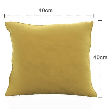 Putetrekk 40x40 cm dekorativ i fløyel (gul)