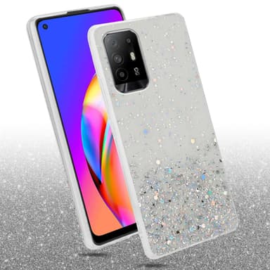Oppo A94 5G Silikondeksel Glitter (Gjennomsiktig)