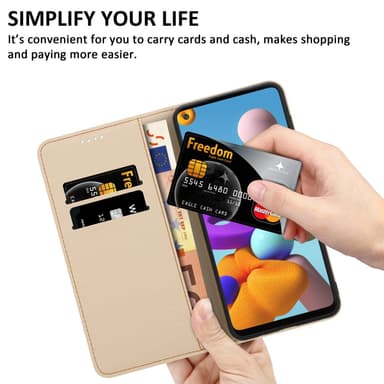Samsung Galaxy A21s lommebokdeksel etui (blå)