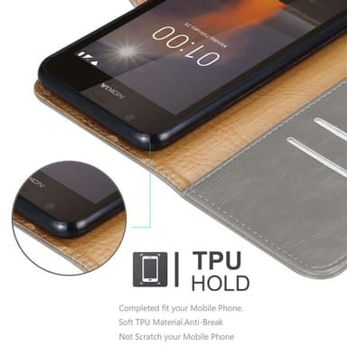 Nokia 1 2018 lommebokdeksel etui (brun)