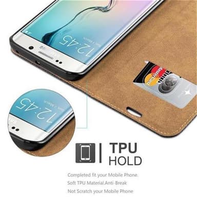 Samsung Galaxy S6 EDGE lommebokdeksel case (svart)