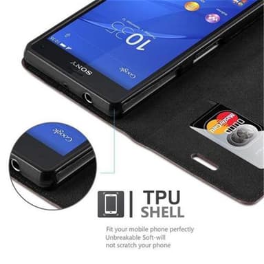 Sony Xperia Z3 COMPACT lommebokdeksel case (brun)