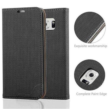 Samsung Galaxy S6 EDGE lommebokdeksel case (svart)