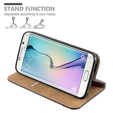 Samsung Galaxy S6 EDGE lommebokdeksel case (svart)