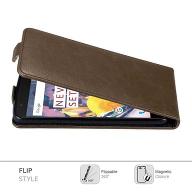 OnePlus 3 / 3T deksel flip cover (brun)