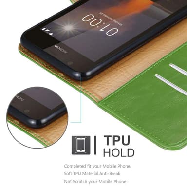 Nokia 1 2018 lommebokdeksel etui (grønn)