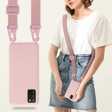 Deksel Samsung Galaxy A02s med Halskjede (rosa)