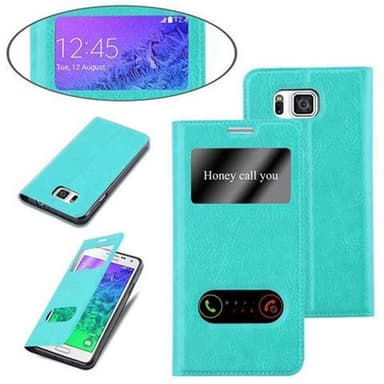 Samsung Galaxy ALPHA lommebokdeksel cover (turkis)