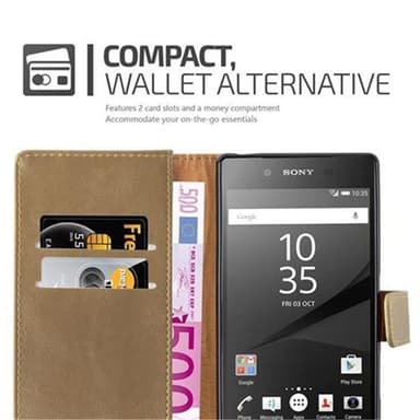 Sony Xperia Z5 lommebokdeksel etui (brun)