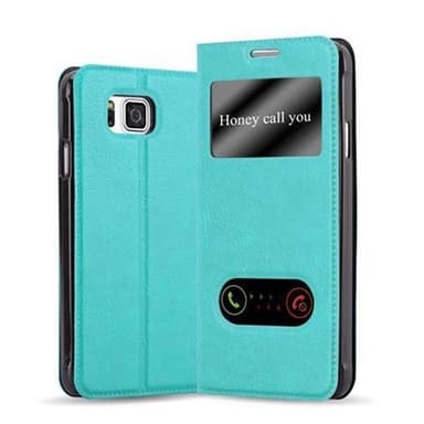 Samsung Galaxy ALPHA lommebokdeksel cover (turkis)