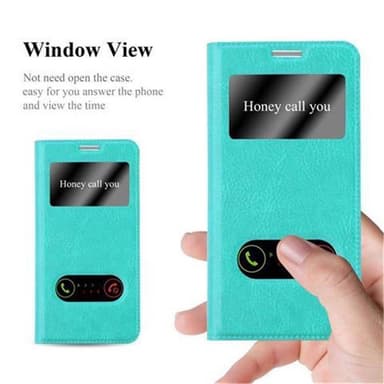 Samsung Galaxy ALPHA lommebokdeksel cover (turkis)