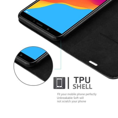 Honor 7C / Huawei Y7 2018 lommebokdeksel case (svart)