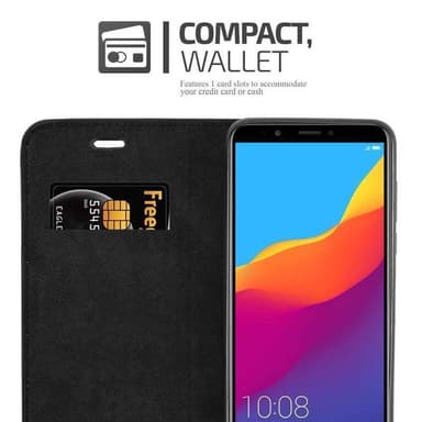 Honor 7C / Huawei Y7 2018 lommebokdeksel case (svart)