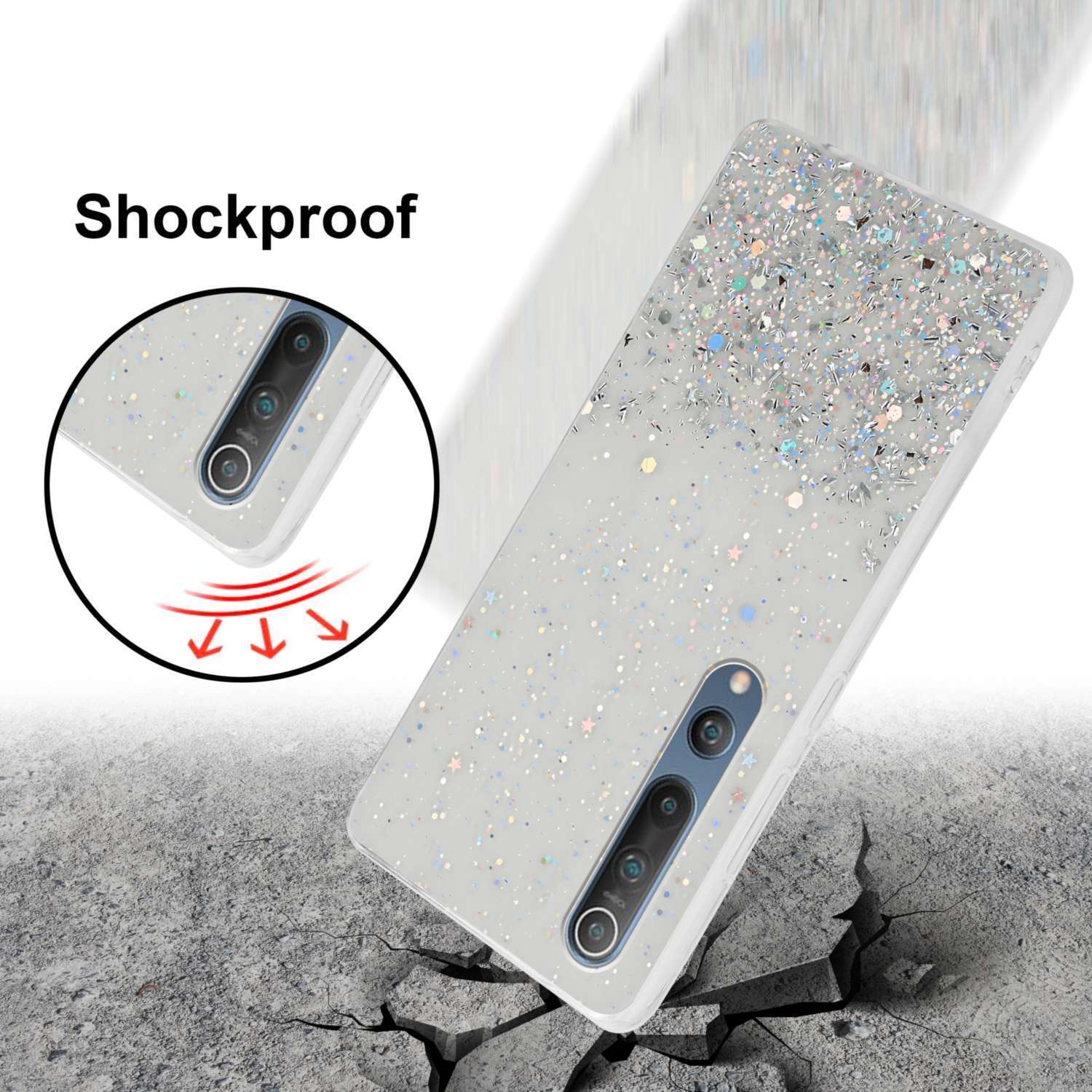 Xiaomi Mi 10 / Mi 10 PRO Silikondeksel Glitter