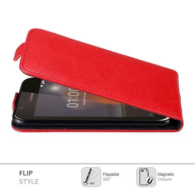 Nokia 1 2018 deksel flip cover (rød)