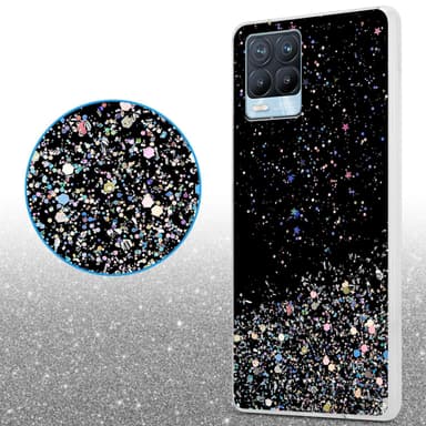 Realme 8 4G / 8 PRO Silikondeksel Glitter (Svart)
