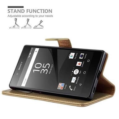Sony Xperia Z5 lommebokdeksel etui (brun)