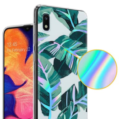 Samsung Galaxy A10 / M10 lommebokdeksel Blomster (hvit)
