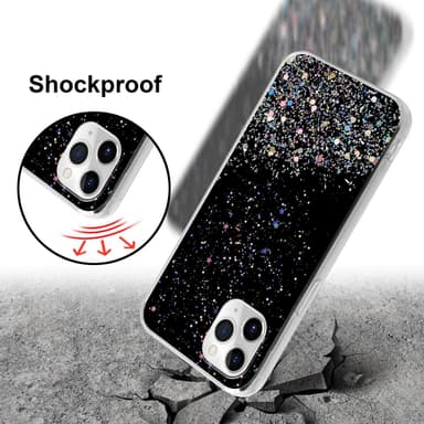 iPhone 11 Silikondeksel Glitter (svart)