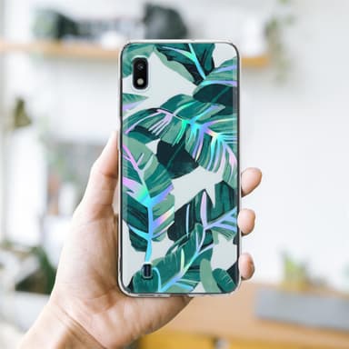 Samsung Galaxy A10 / M10 lommebokdeksel Blomster (hvit)