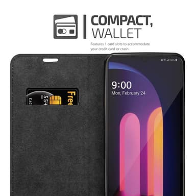 LG V60 ThinQ lommebokdeksel case (svart)