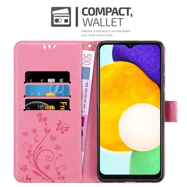 Samsung Galaxy A13 5G lommebokdeksel Blomster (rosa)