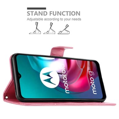 Motorola MOTO G10 / G30 lommebokdeksel Blomster (rosa)